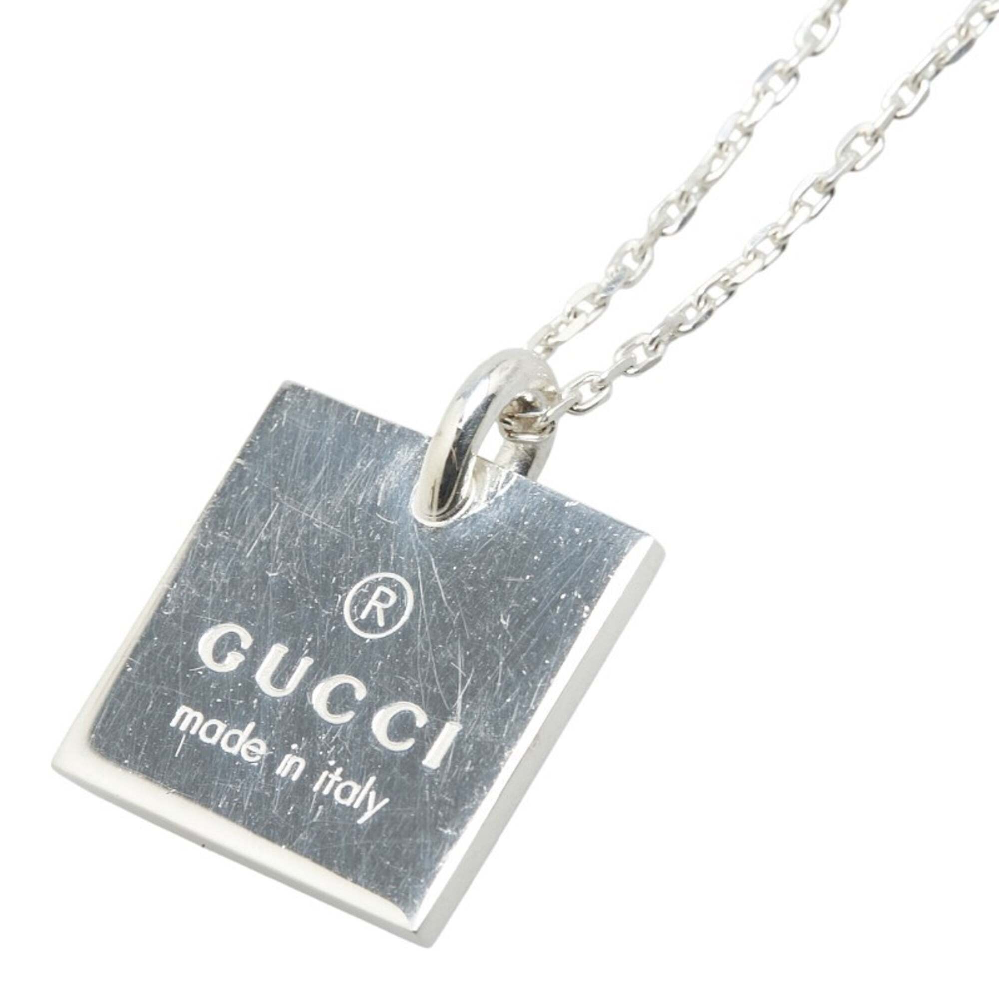 Gucci Square Plate Necklace Sv925 Silver Womens Gucci 223$